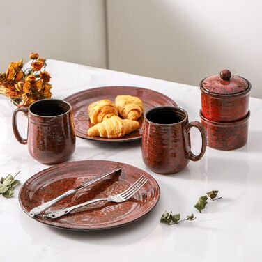 Набір кавових чашок Hasense, темно-сірий, 4 шт, 340 мл, з великою ручкою, для кави, чаю, молока та гарячого шоколаду, легко миються, підходять для мийки та мікрохвильової печі