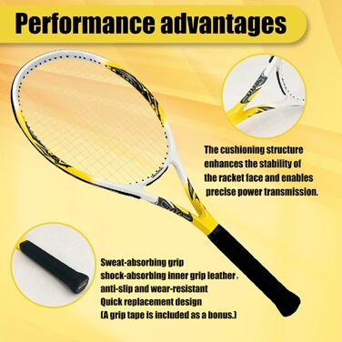 Тенісний racket Senston для професійних тренувань (жовтий, 27 дюймів)