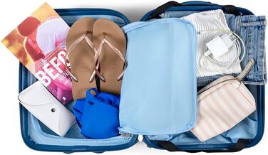 Чемодан ручної поклажі CarryOn Skyhopper з жорстким корпусом 55x35x20 см - Легкий ручний багаж TSA, подвійні колеса (Блакитний, Mini)