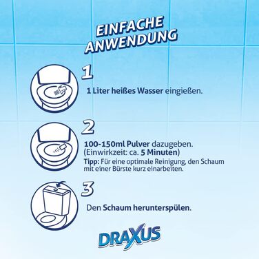 Засіб для чищення унітазу DRAXUS WC Schaum, активна піна проти вапна та сечового каменю, XXL упаковка 2.5 кг