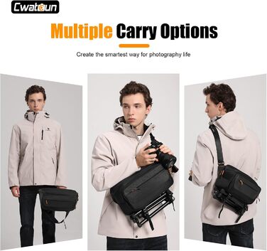 Чохол для камери Cwatcun: водостійкий, з кріпленням для штатива, для фотографів, чорний