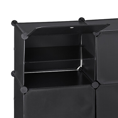 Relaxdays Black Shoe Cabinet with 24 Compartments