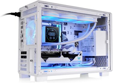 Корпус для ПК Thermaltake TR200 WS Micro-ATX/Mini-ITX, білий, підтримка СРО 360мм, 7 вентиляторів, USB-C