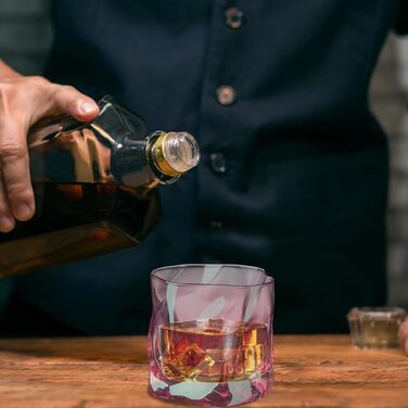 Набір склянок 6 шт. 200 мл - Набір склянок з кришталю, нерегулярної форми - склянки для віскі, кави, коктейлів, напоїв (6 кольорів)