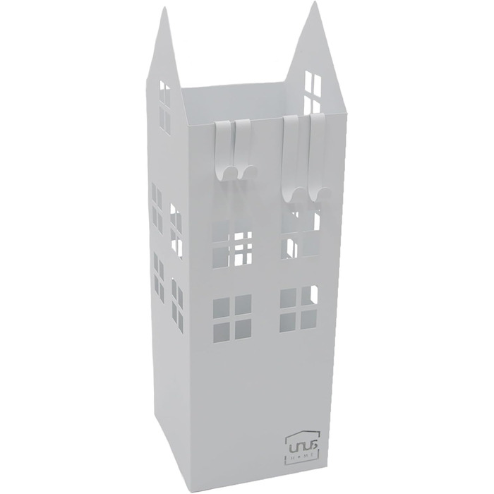 Стійка для парасоль з піддоном для води, 4 гачки, 16x16x49 см, білий колір, UNUS