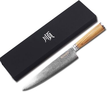 Японський ніж YOUSUNLONG Kochmesser Pro Gyuto 255мм з дамаської сталі з оливкового дерева (254мм)