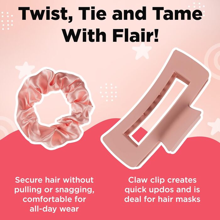 Набір для догляду за волоссям Lily England Luxus для підлітків - 6 предметів (щітка для розчісування, аксесуари для волосся преміум-якість, наклейки) - подарунок для дівчаток у трендовому рожевому дизайні