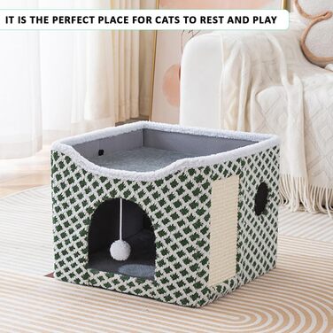 Кігтеточка-будиночок для котів ERNAN Katzenhöhle, зелена, S