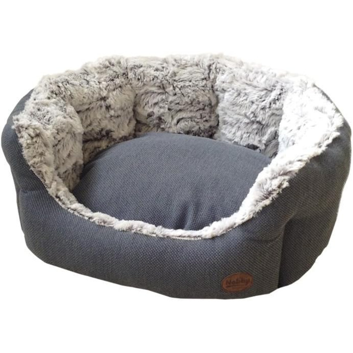 Ліжко для домашніх тварин Nobby Komfort Bett Oval Cacho, сіро-блакитне, 55 x 50 x 21 см