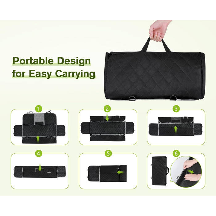 Pecute Car Seat Cover for Dogs - Waterproof & Scratch-Resistant, 136x146cm, with Side Protection & Window, Black Luxury Thick Seat Protector
