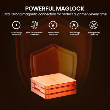 MagSafe зарядна станція 3-в-1: бездротовий зарядний пристрій 25W для iPhone 12-17, Apple Watch, AirPods (Qi, складна, помаранчева)
