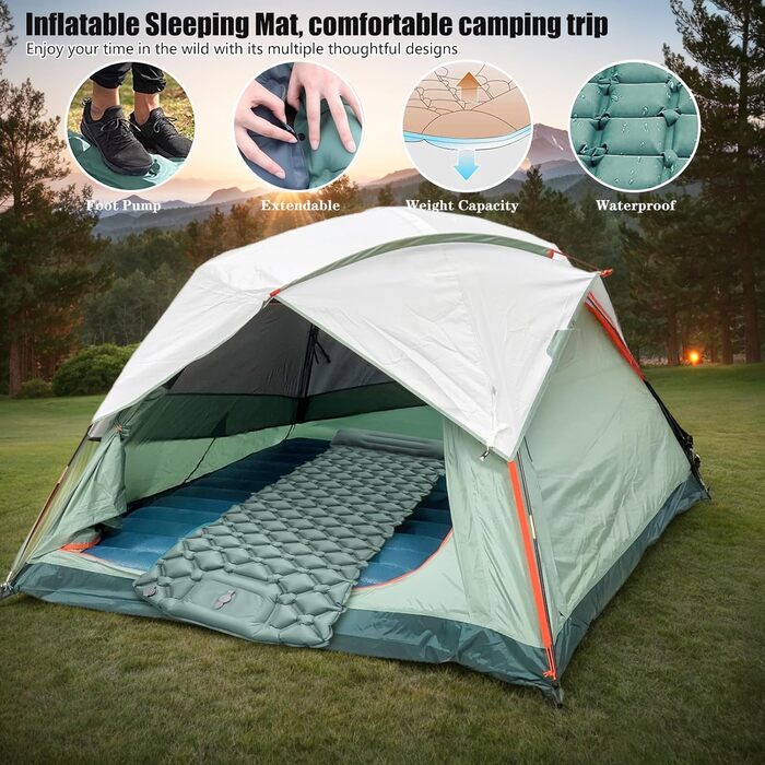 Надувна туристична матрац Isomatte для кемпінгу та відпочинку на природі. Розмір 1.9 м x 0.6 м, з самонадувною системою та насосом. Підходить для дітей та дорослих.