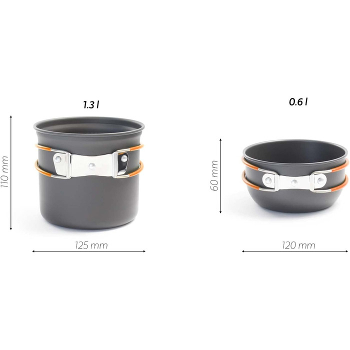 Набір посуду для кемпінгу: посуд для приготування їжі та котел для відпочинку на природі (6 предметів)