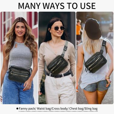 Чоловіча та жіноча поясна сумка з шкіри, універсальна, на пояс/через плече, чорна, 9#