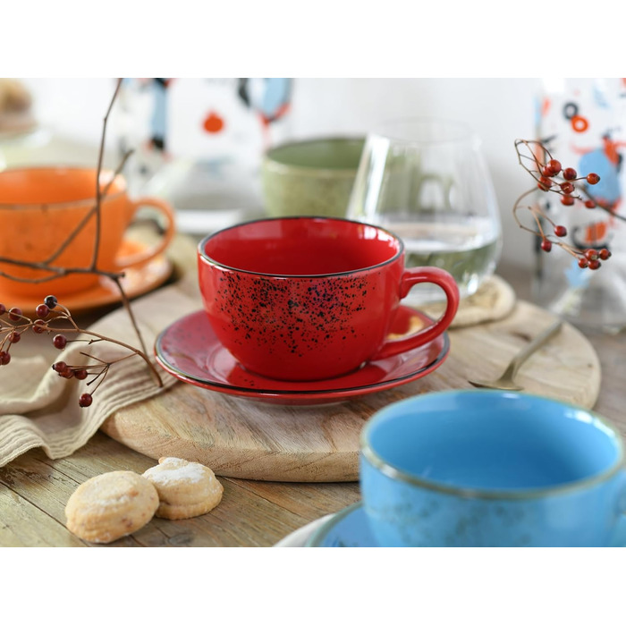 Набір посуду CreaTable Serie Nature Mediterran на 8 осіб для кави капучино, кераміка, для мікрохвильовки та посудомийки