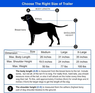 Причіп для собак Tiggo VS Pets L - великий, 270л, для собак до 35 кг, складаний, червоний