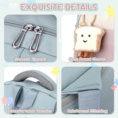 Шкільний рюкзак для дівчинки, комплект: рюкзак, сумка через плече, 36л, 3-7 клас, з брелоками (зелений)