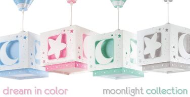 Ceiling Lamp for Kids' Room, Pendant Light, Hanging Lamp, Ceiling Light for Children, Moon and Stars Gray MoonLight, 63232E, E27