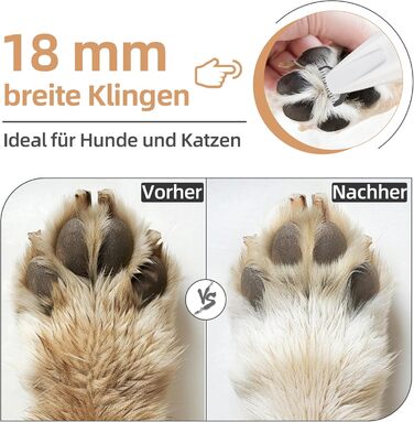 Триммер для собак ALL FOR PAWS з LED-підсвічуванням – 18 мм, тихий (35 дБ), водонепроникний (IPX4), USB, для догляду за лапами, вухами, обличчям та спиною