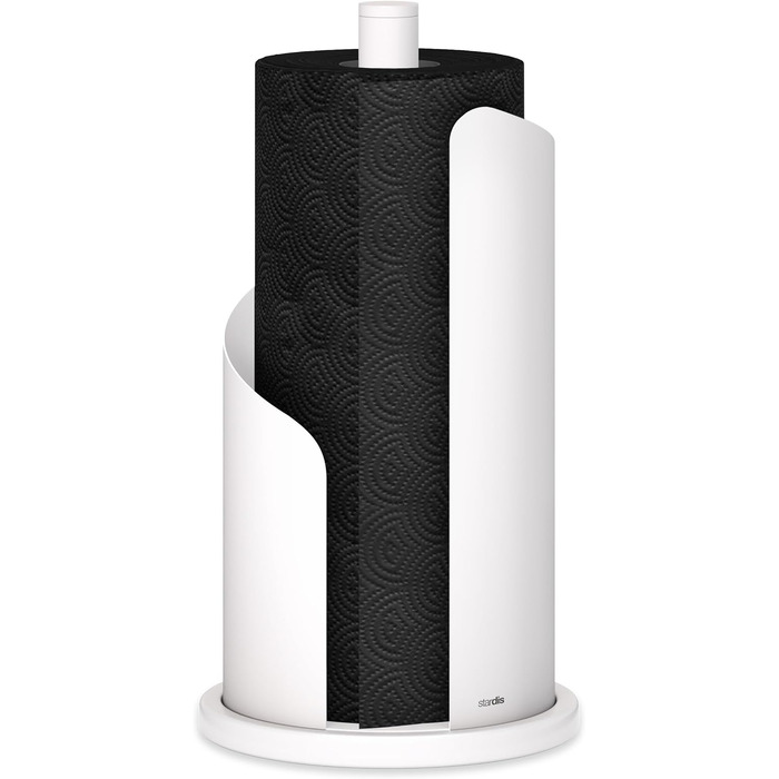stardis Kitchen Roll Holder, Stainless Steel/Matte Coated Ø 15 cm Roll Holder Pure White