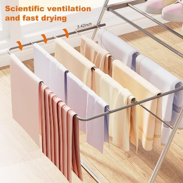Стійка для сушіння білизни Innotic, 3 яруси, складна, сірого кольору