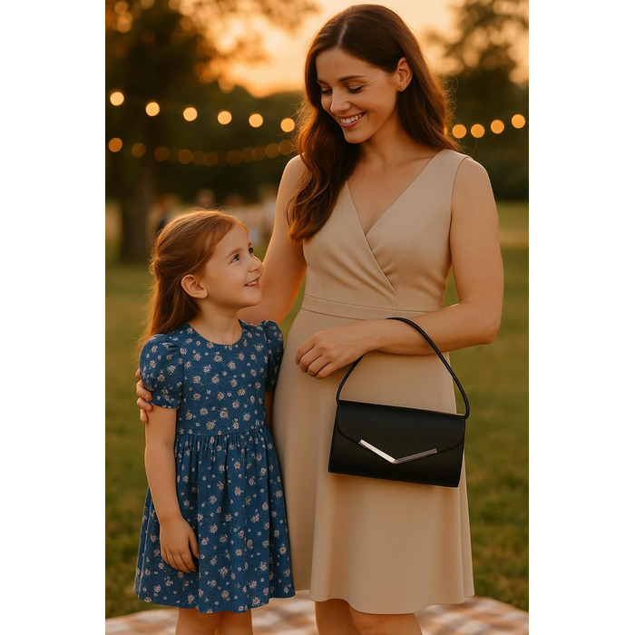 Клатч жіночий styleBREAKER темно-синій, вечірня сумочка-конверт з металевою оздобою та знімним ланцюжком 26x5.5x14.5 см