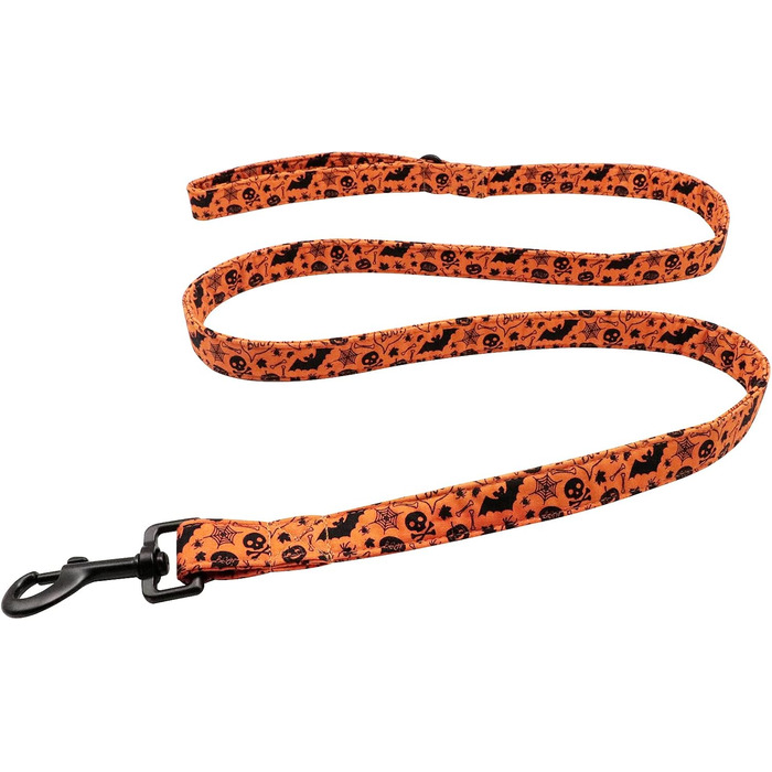 Елегантний нашийник для собак Lionet Paws з краваткою, бавовняний, з металевим затвором, розмір 40-66 см, XS (1 шт.), для Хелловіну