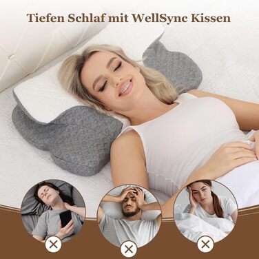 Ортопедична подушка для шиї та плечей з ефектом пам'яті (Memory Foam) — Ергономічна анатомічна подушка для сну, що знімає напругу