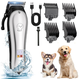 Професійна машинка для стрижки собак та котів Leise, 4 насадки, бездротова, для густого та кучерявого волосся