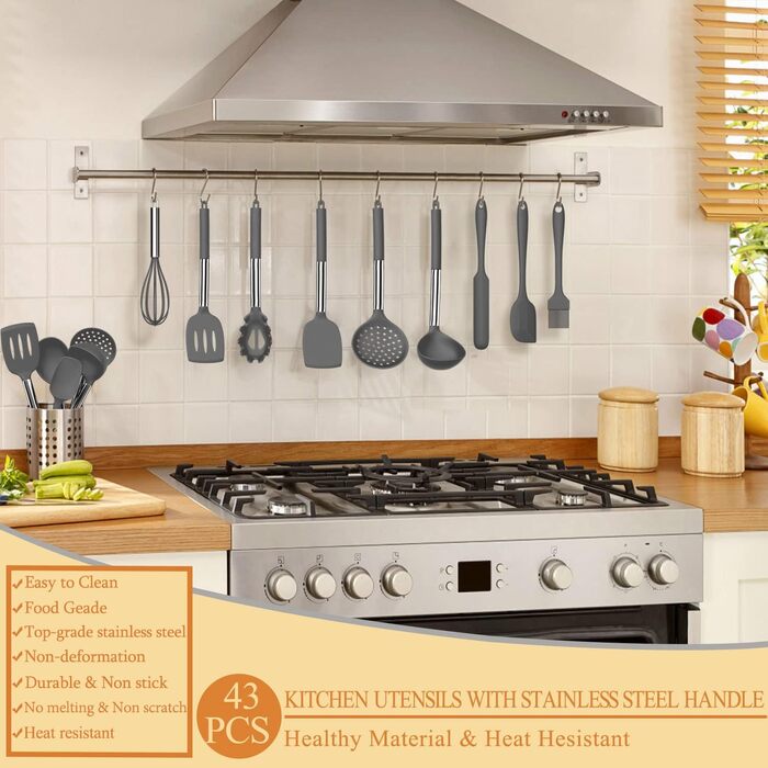 Набір кухонних аксесуарів Umite Chef, 43 шт., силікон, для антипригарного посуду