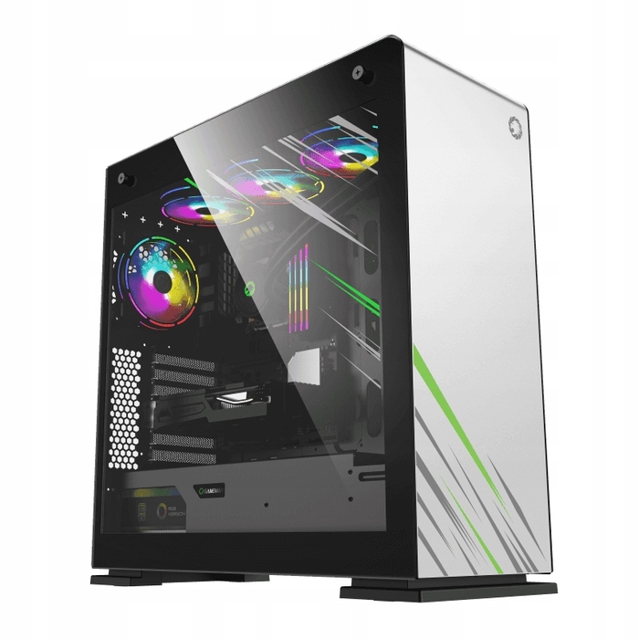 Ігровий корпус для ПК Tower ATX Midi White Coil, загартоване скло, USB