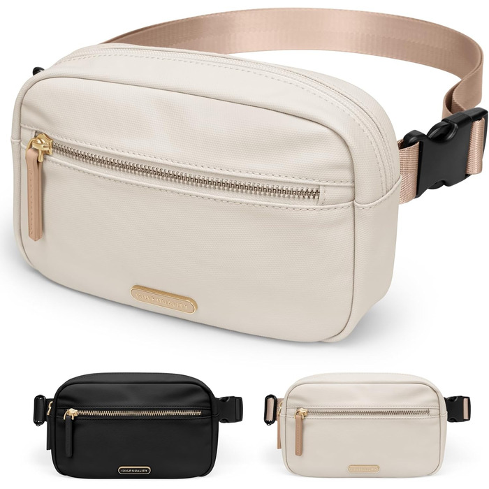 Жіноча бананка на пояс, чоловіча бананка, спортивна бананка, сумка через плече, кросбоді, бананка на регульованому ремінці, бежева, насичений абрикосовий колір, L