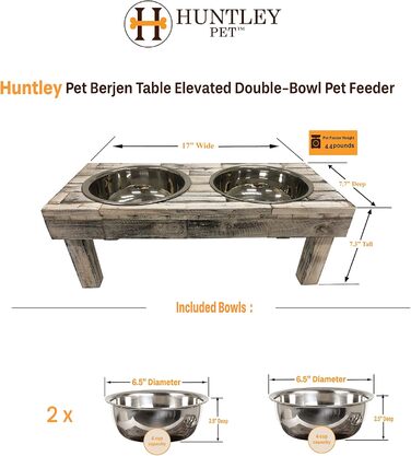 Миска для тварин Huntley Equestrian Pet Berjen, подвійна, піднята, біла (маленька)