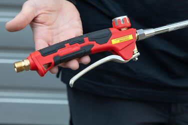 ROTHENBERGER Industrial 2-piece warming torch ECO Piezo incl. 5 m propane gas hose & Piezo ignition | Weed burner | Torch | Gas burner | Flaming tool | Roofing and bitumen sheets | 1500004926