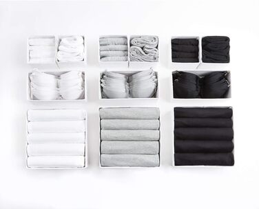 Large Drawer Organization System 12-Piece Set White Boxes Storage Organizer Drawer Cabinet Organizer Storage Box Closet Organizer