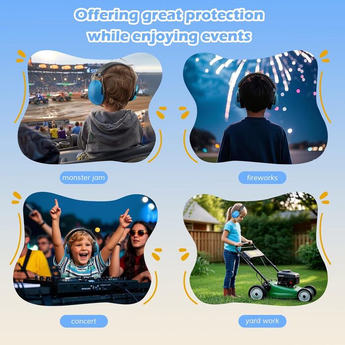 Навушники для дітей ProCase, захист від шуму NRR 2dB, для сну, подорожей, карнавалів, аутизму (блакитно-зелені, 2 шт.)