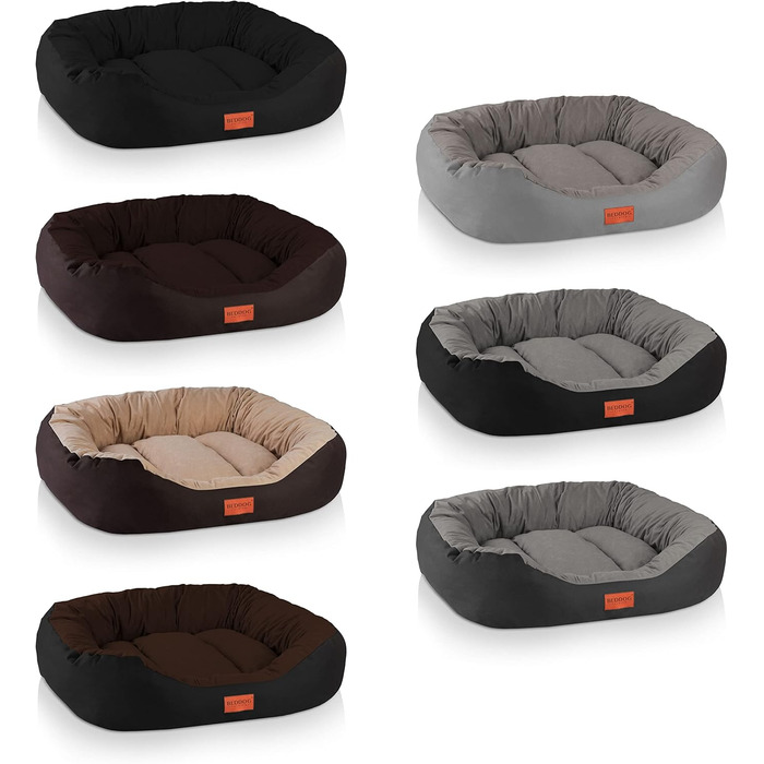 Льожа для собак середніх порід - BedDog: крісло-гніздо, крісло-корзина, диван для собак, чорний (105x85x21 см)