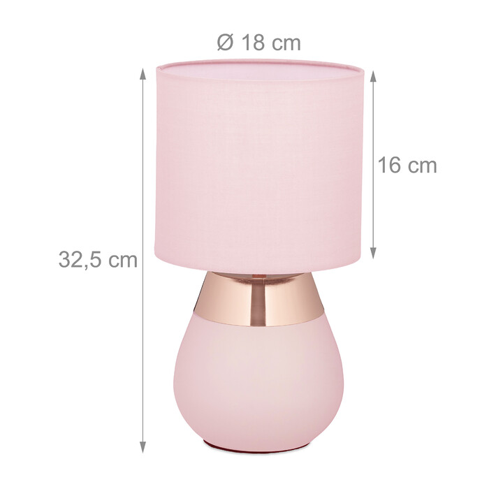 Relaxdays Table Lamp with Fabric Shade, 2-Piece Set