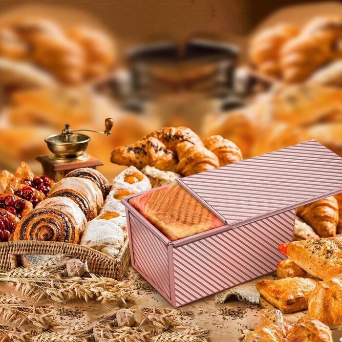 Форма для випічки хліба тостового Roségold 550г, алюмінієва, антипригарна, 20.8x12x11 см