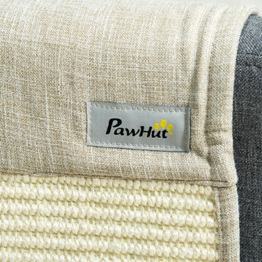 PawHut Комплект з 2 килимків для дряпання котів PawHut, захист для дивану, килимок з сизалю, бежевий+сірий, 130x45x0,3 см, для крісел та диванів | Aosom