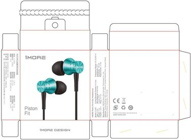 Навушники 1MORE Piston Fit E1009: Bluetooth, мікрофон, керування, iOS/Android, блакитні