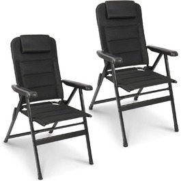 Крісло для кемпінгу Homecall складне, 150 кг, для саду, балкону, риболовлі, чорне, з регульованою спинкою та підлокітниками