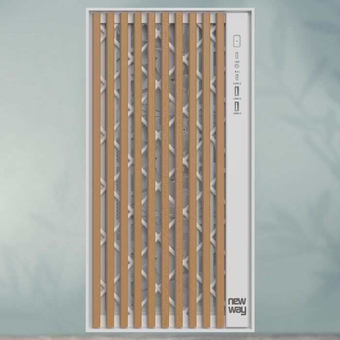 Корпус ПК NEWWAY NW1 з дерева, Mid-Tower, ATX/Micro-ATX/ITX, USB Type-C, 3 x 140 мм PWM вентилятори, скляна бічна панель