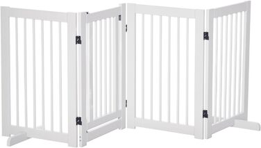 Захисний бар'єр для собак PawHut - самостійний, 204 x 75 см, 4 панелі, білий