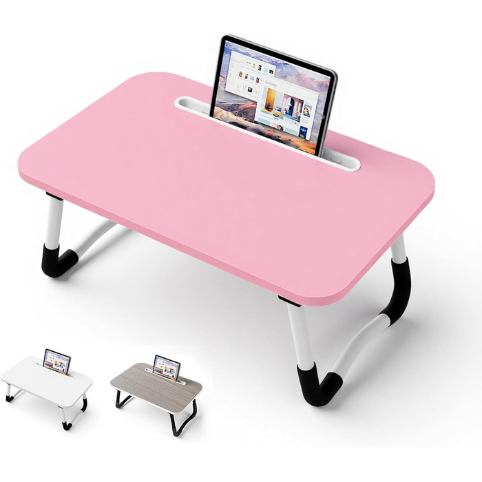 Стіл-підставка для ноутбука на ліжко - Laptoptisch 48 x 30 см, сірий/червоний, для їжі, читання, роботи