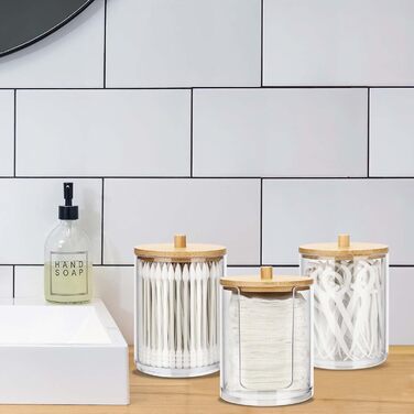 Контейнер для ватних паличок та дисків Miiepls, прозорий акриловий органайзер для косметики, 3 шт.