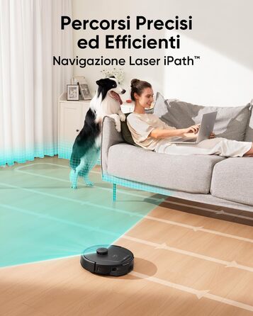 Робот-пилосос Eufy L60 Hybrid з функцією миття, потужність 5000Pa, лазерна навігація iPath, для ретельного прибирання, ідеальний для волосся та твердих підлог (відновлений)