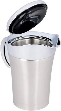 Thermo Sauce Pot made of 304 Stainless Steel, Double-Walled, Insulated Sauce Pot with Lid, Serving Jug, Bucket with Drip-Free Spout for Juice, Tomato Sauce, Kitchen Accessories (Large 750ml)