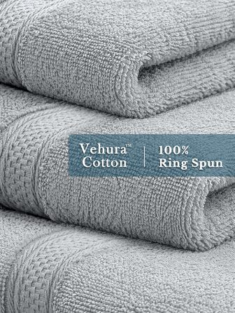 Набір банних рушників Utopia Towels (4 шт.), 69 x 137 см, 100% бавовна, гігроскопічні м'які рушники для душу з петлею для підвішування, колір: світло-сірий