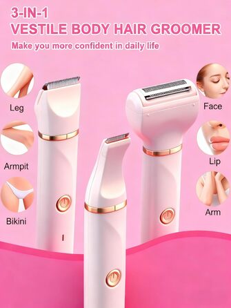 Електричний жіночий триммер для інтимної зони, бездротовий, вологостійкий, червоний